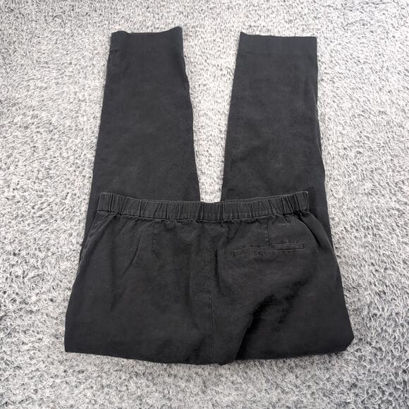 Theory Pants Womens 2 Black Linen Blend Classiccore Straight Leg Career Casual - Picture 1 of 9